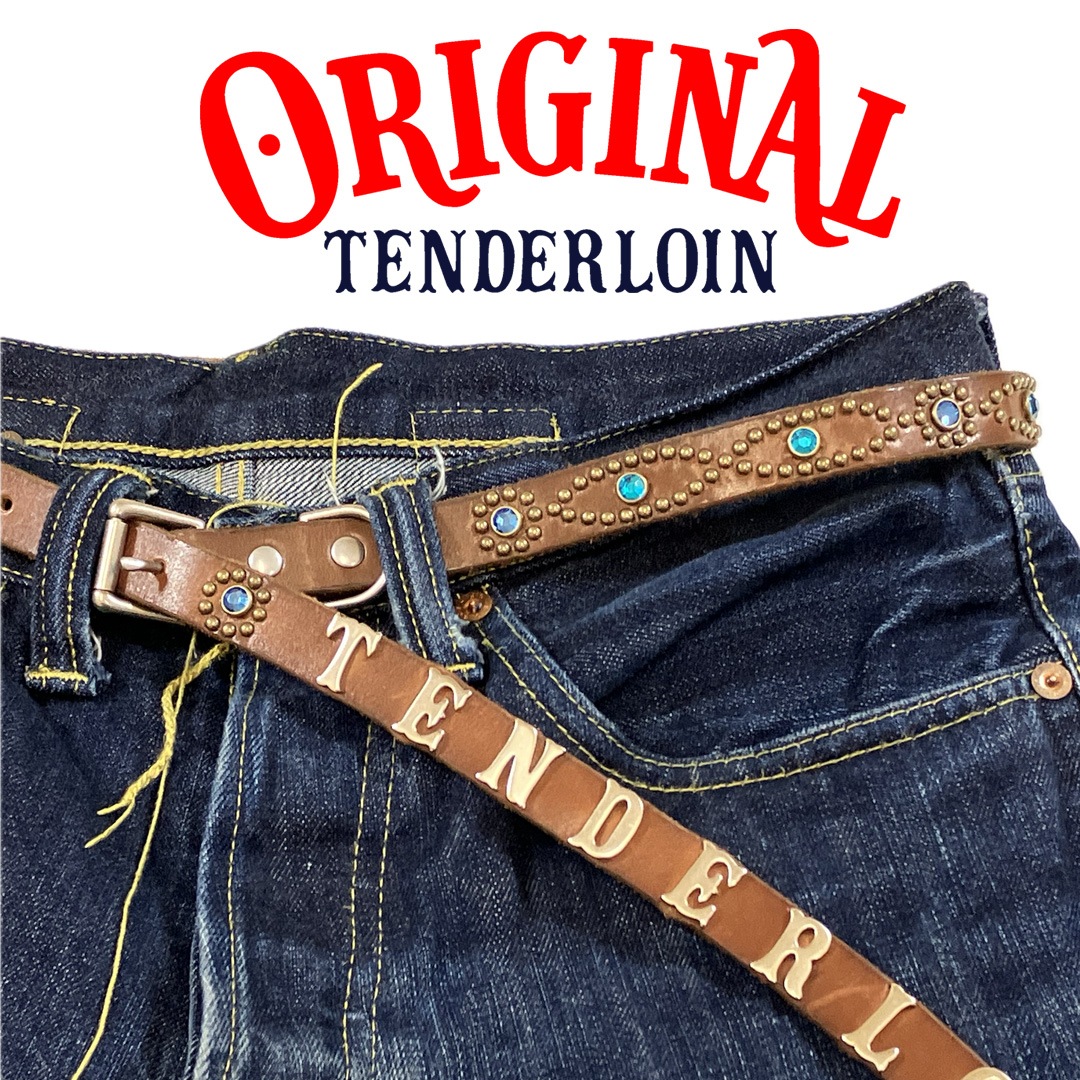 現TENDERLOIN Narrow STUDS BELT 34 キャメル新品 TENDERLOIN Super Narrow STUDS BELT CAMEL BLUE STONE | OTHER