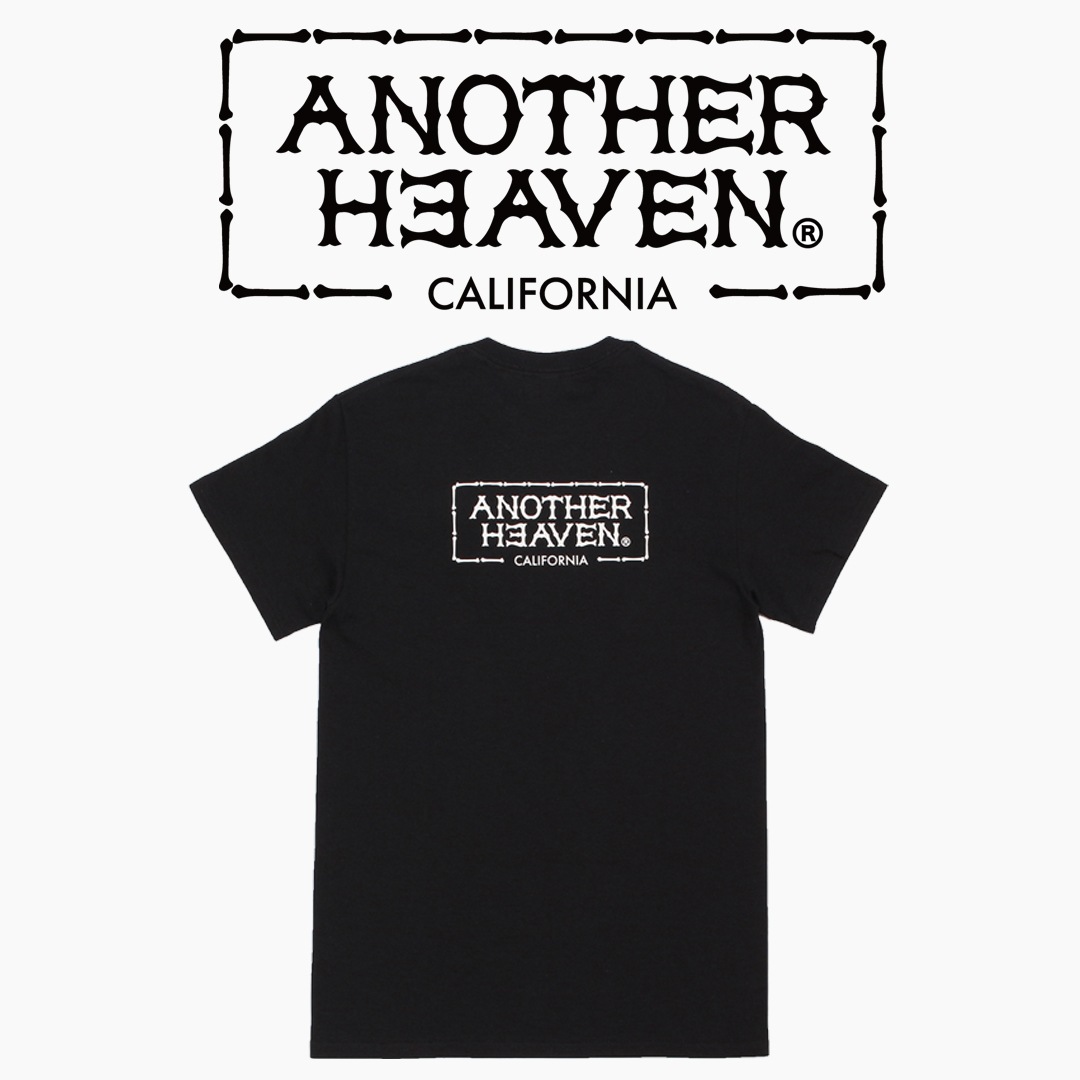 ANOTHER HEAVEN LOGO POCKET T-SHIRTS 6.0oz PREMIUM COTTON 100% BLACK