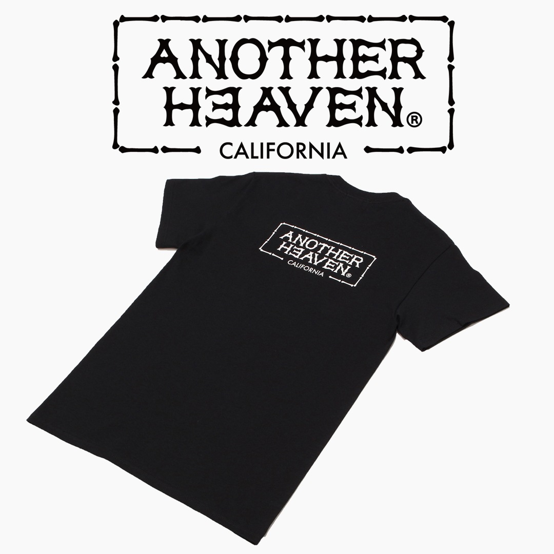 ANOTHER HEAVEN LOGO POCKET T-SHIRTS 6.0oz PREMIUM COTTON 100% BLACK