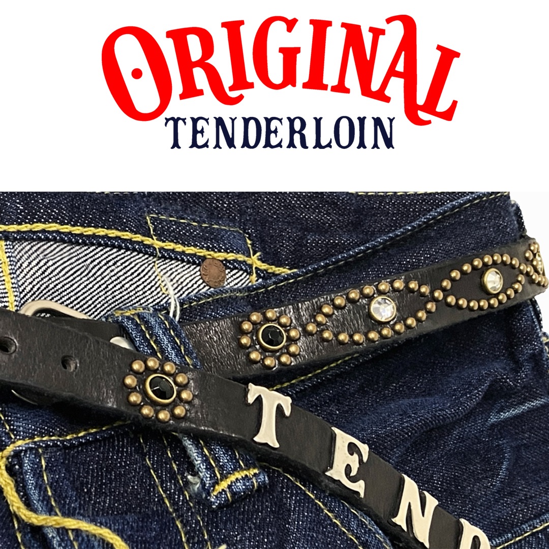 stud belt テンダーロイン　tenderloin TENDERLOIN Super Narrow STUDS BELT BLACK BLACK STONE | OTHER