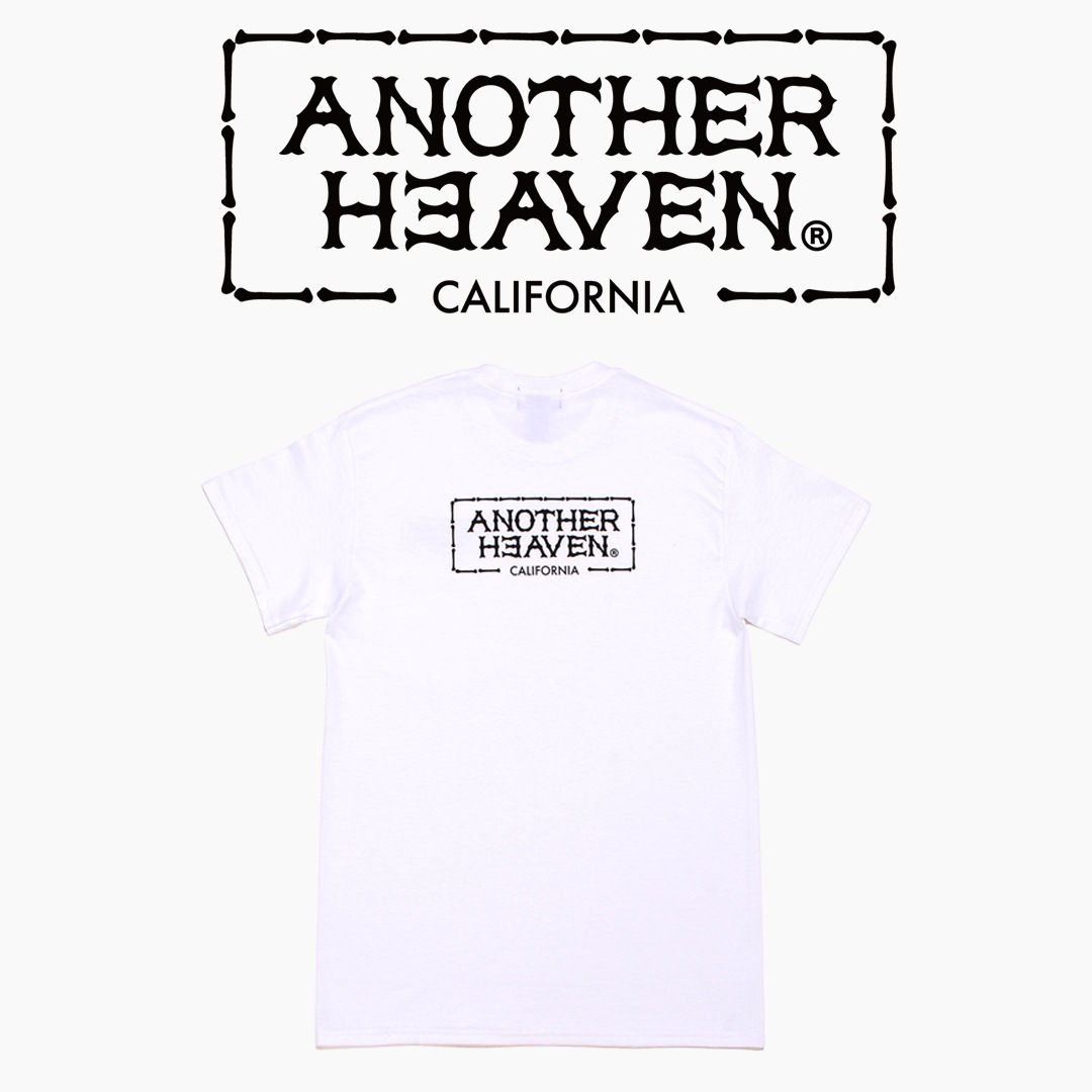 ANOTHER HEAVEN LOGO POCKET T-SHIRTS 6.0oz  PREMIUM COTTON 100% WHITE