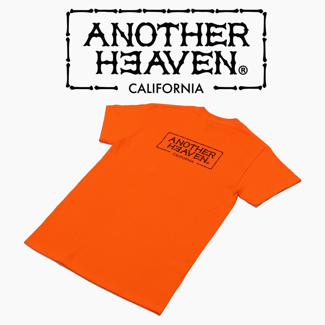 ANOTHER HEAVEN LOGO POCKET T-SHIRTS 6.0oz  PREMIUM 50% Cotton. 50% Polyester S.ORANGE