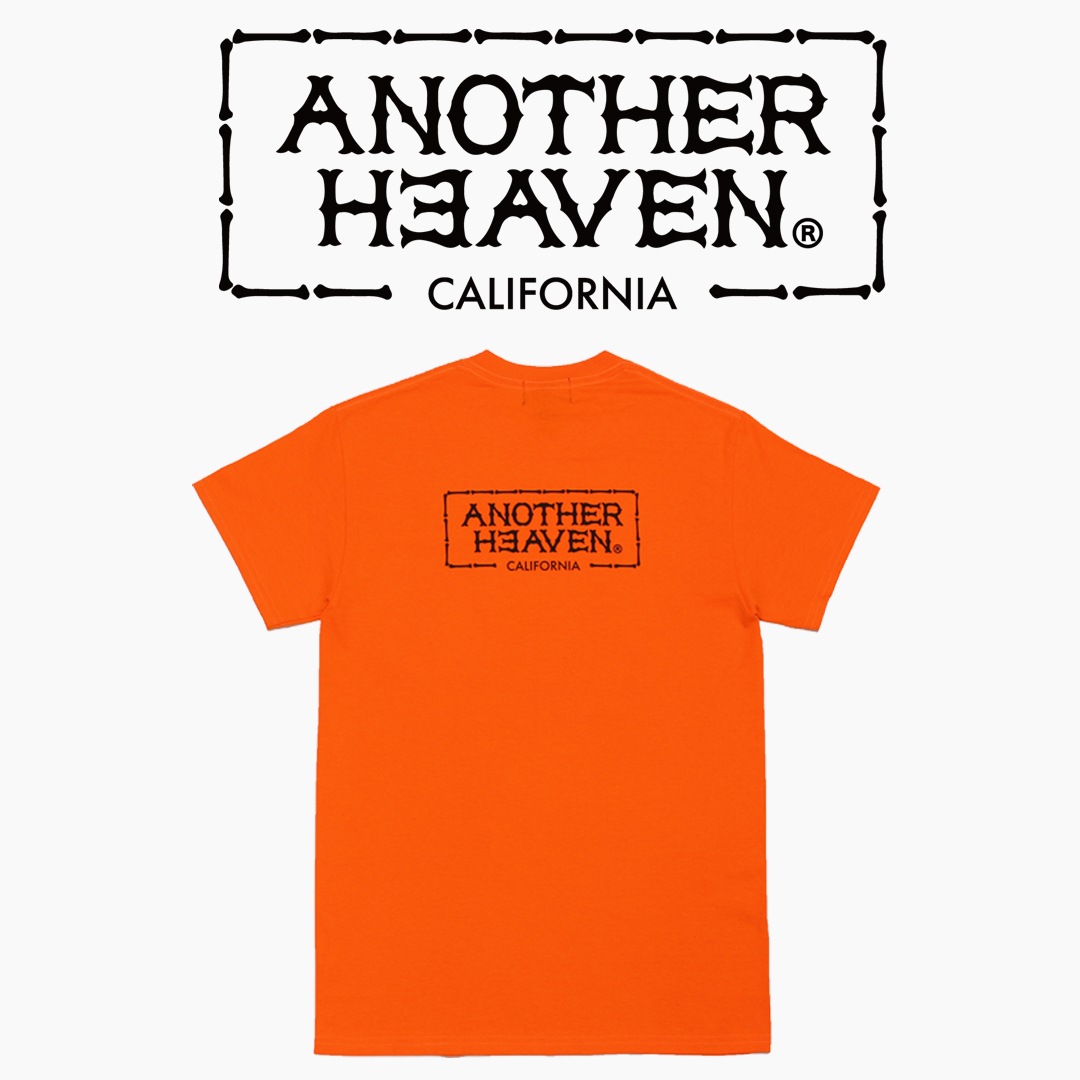 ANOTHER HEAVEN LOGO POCKET T-SHIRTS 6.0oz  PREMIUM 50% Cotton. 50% Polyester S.ORANGE