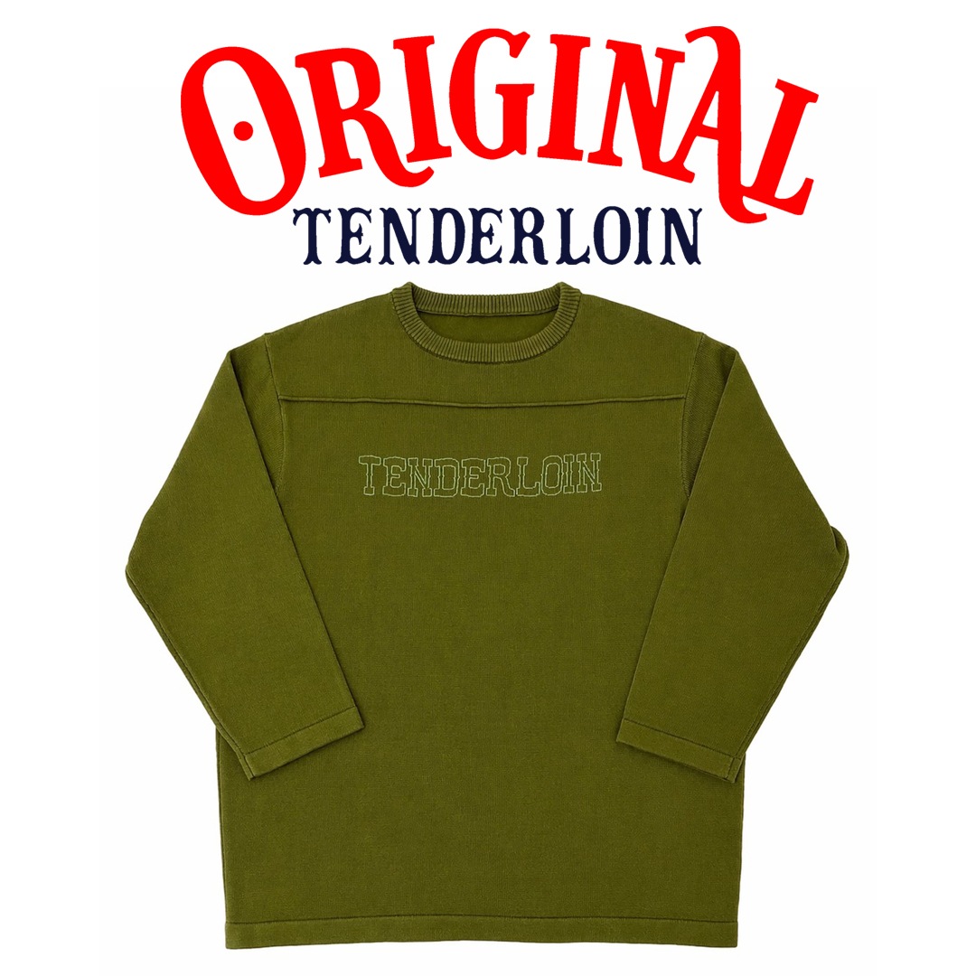 TENDERLOIN SILK KNIT FOOTBALL SHIRTS KAHKI | SWEATSHIRT/SWEATER