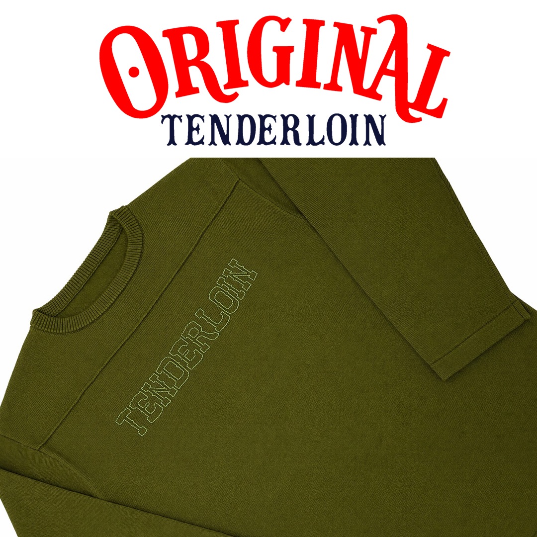 TENDERLOIN SILK KNIT FOOTBALL SHIRTS KAHKI | SWEATSHIRT/SWEATER