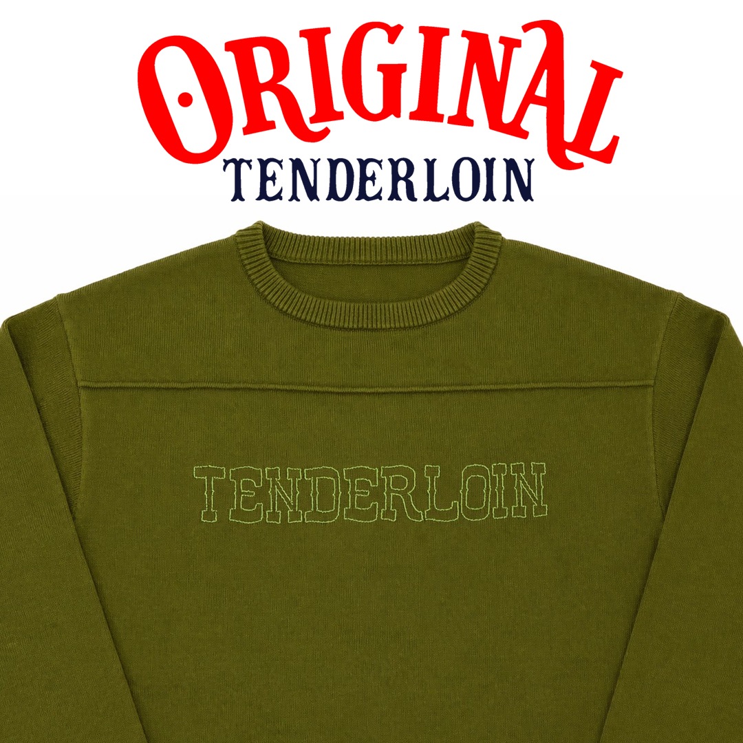 TENDERLOIN SILK KNIT FOOTBALL SHIRTS KAHKI | SWEATSHIRT/SWEATER