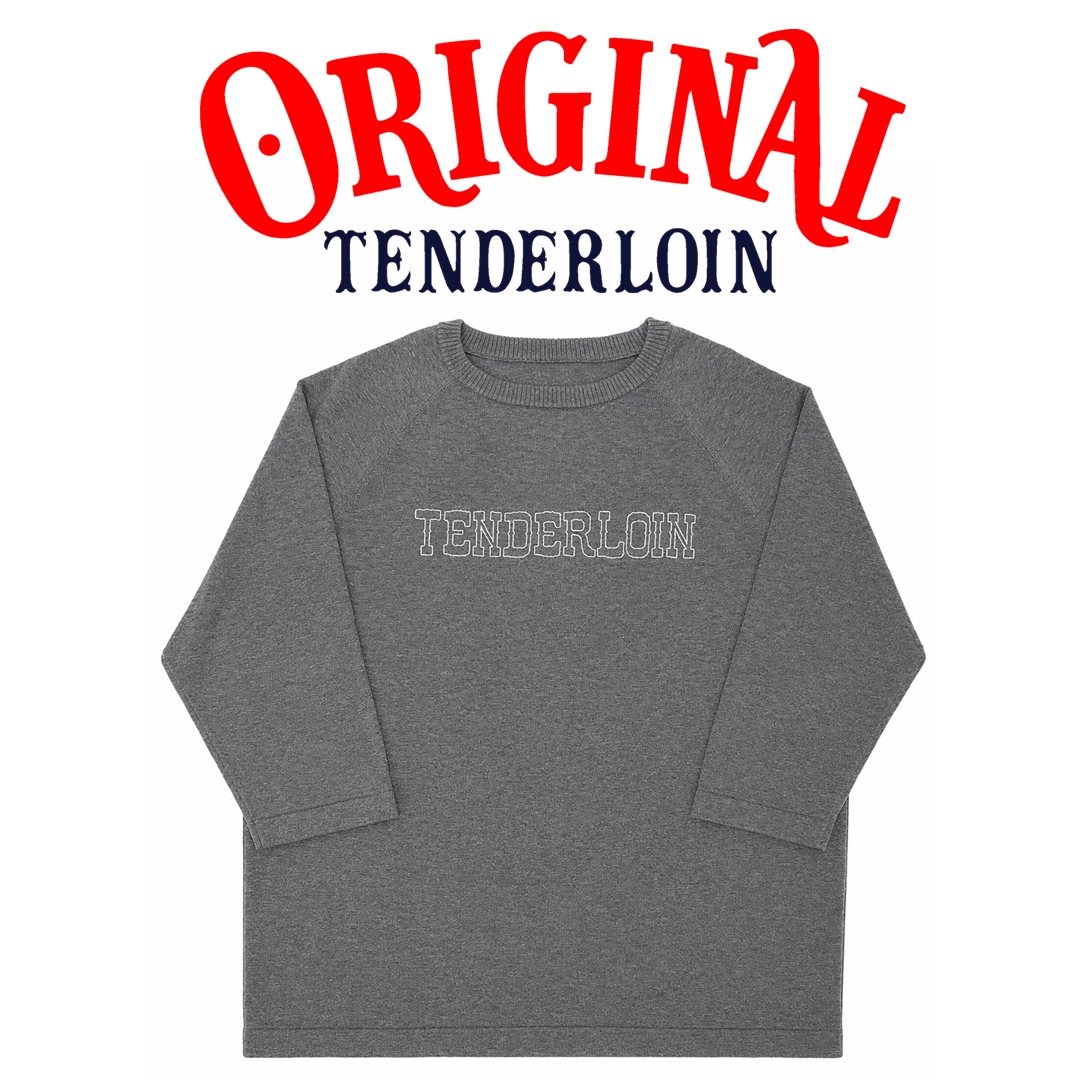 TENDERLOIN SILK KNIT RAGLAN SHIRTS GRAY | SWEATSHIRT/SWEATER