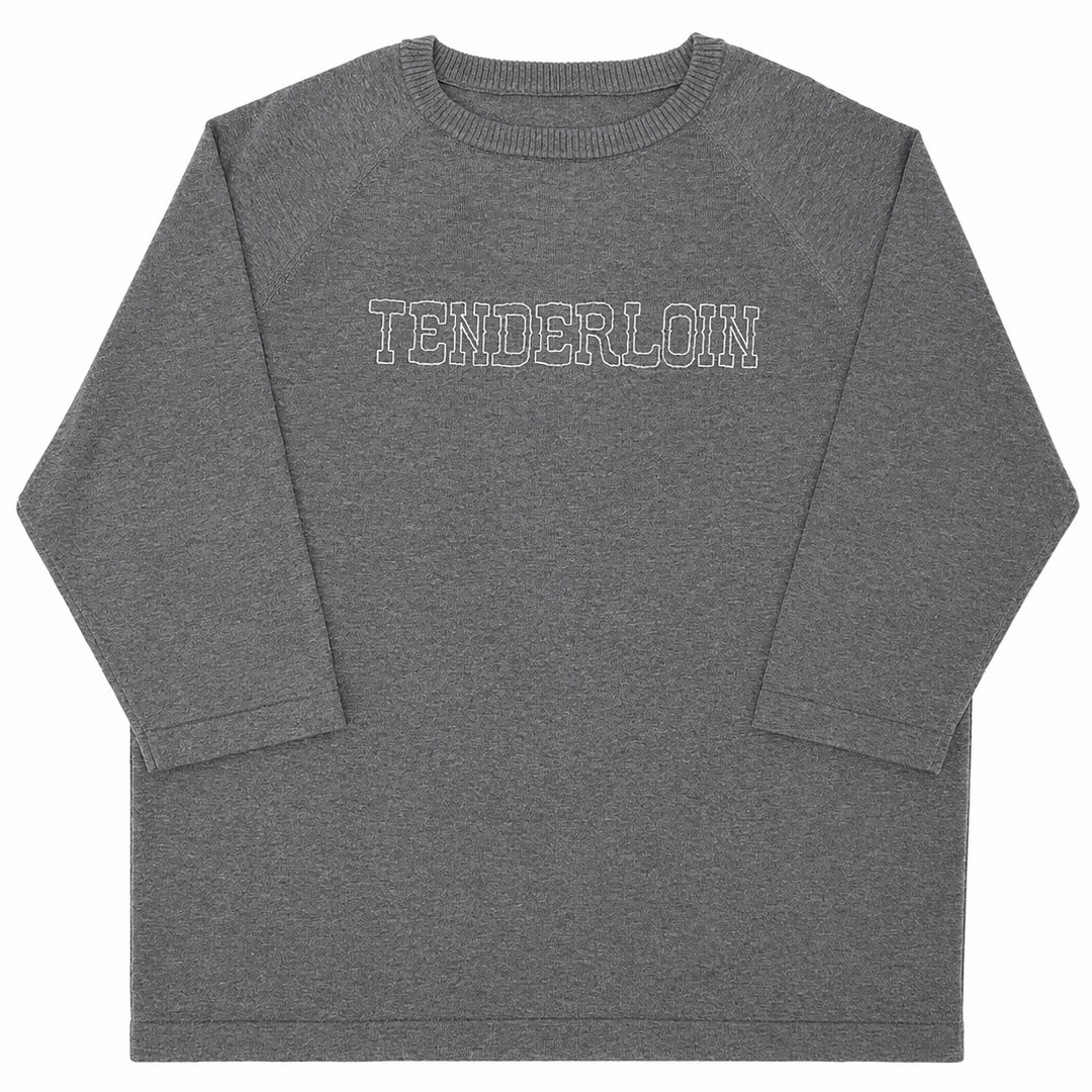 TENDERLOIN SILK KNIT RAGLAN SHIRTS GRAY | SWEATSHIRT/SWEATER