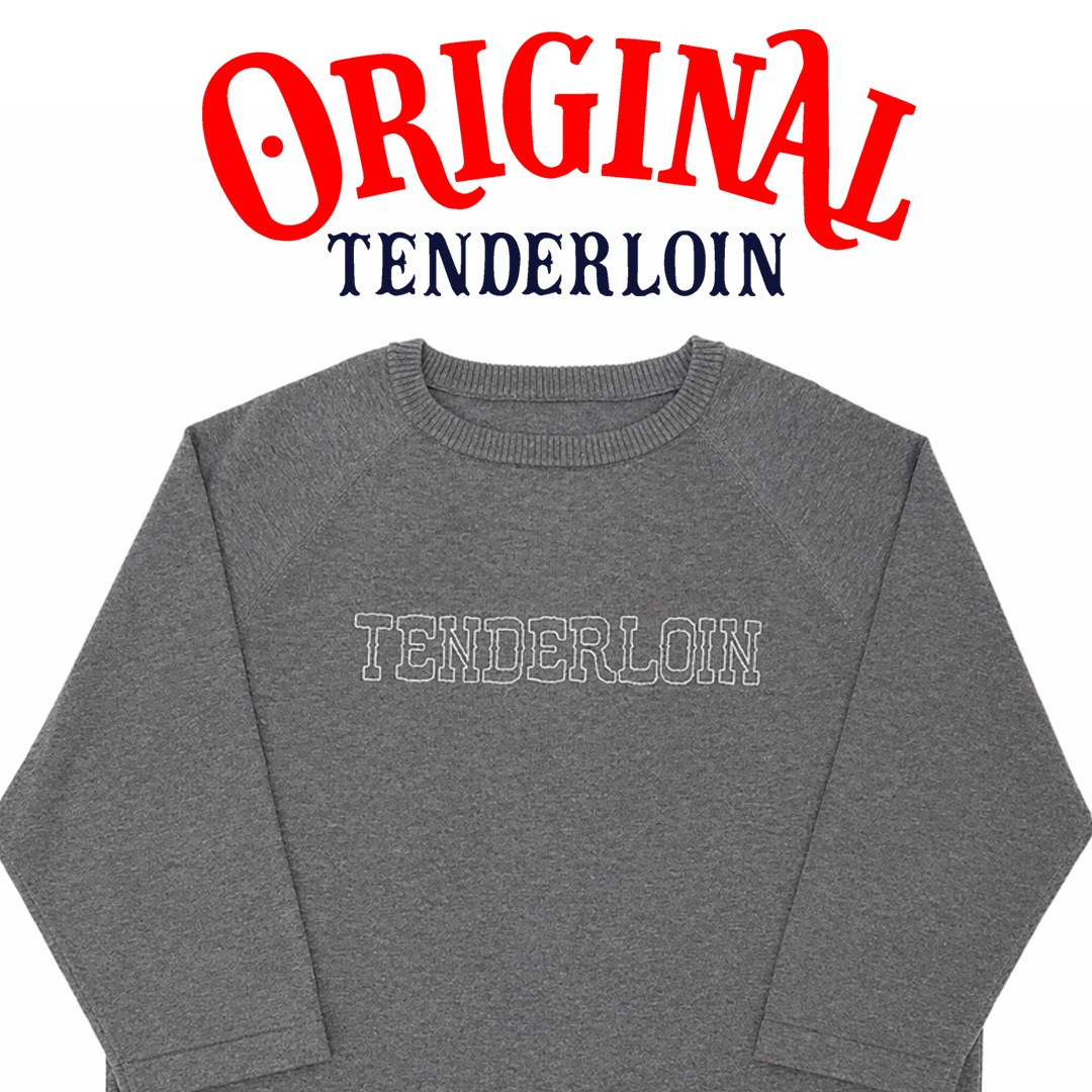 TENDERLOIN SILK KNIT RAGLAN SHIRTS GRAY | SWEATSHIRT/SWEATER