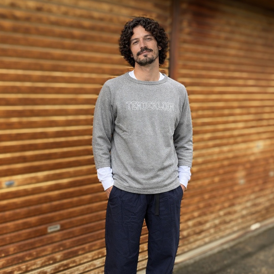 TENDERLOIN SILK KNIT RAGLAN SHIRTS GRAY | SWEATSHIRT/SWEATER