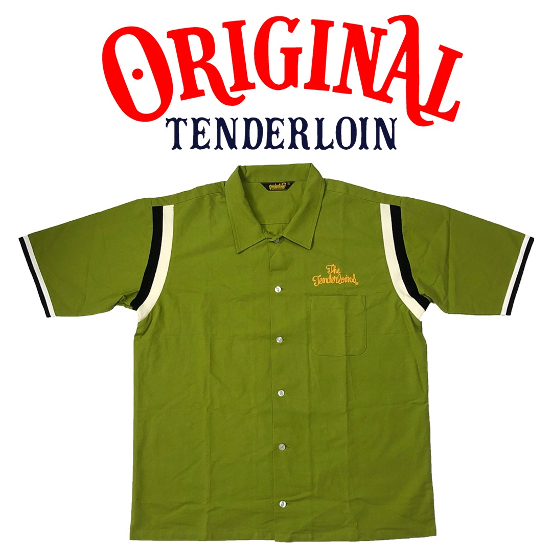 TENDERLOIN BOWLING SHIRTS KAHKI GOLD EMBROIDERY