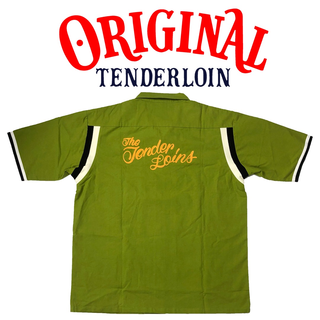 TENDERLOIN - Stencil Work Shirt テンダーロイン TENDERLOIN BOWLING SHIRTS KAHKI GOLD EMBROIDERY | SHIRT