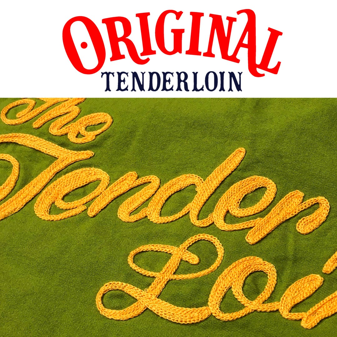 TENDERLOIN BOWLING SHIRTS KAHKI GOLD EMBROIDERY