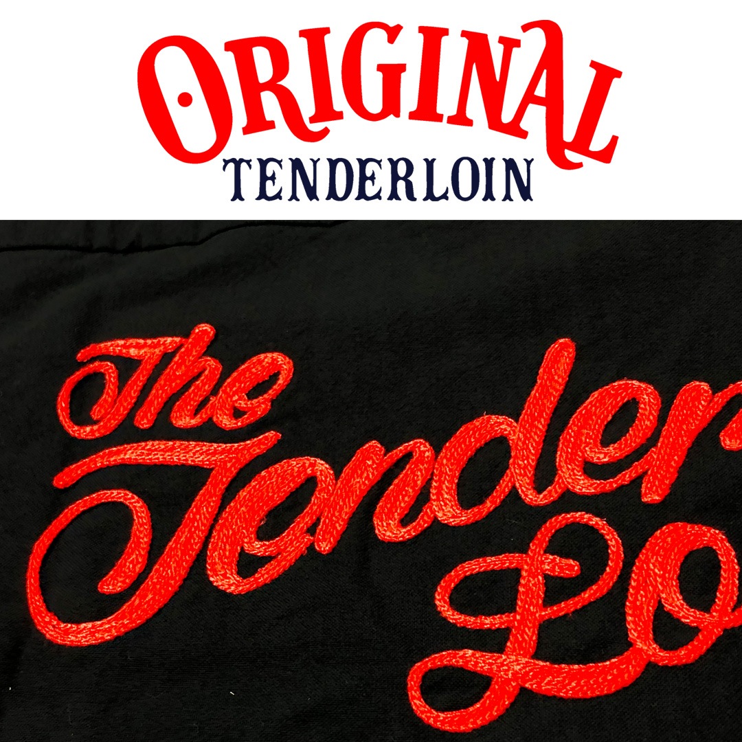 TENDERLOIN BOWLING SHIRTS BLACK RED EMBROIDERY