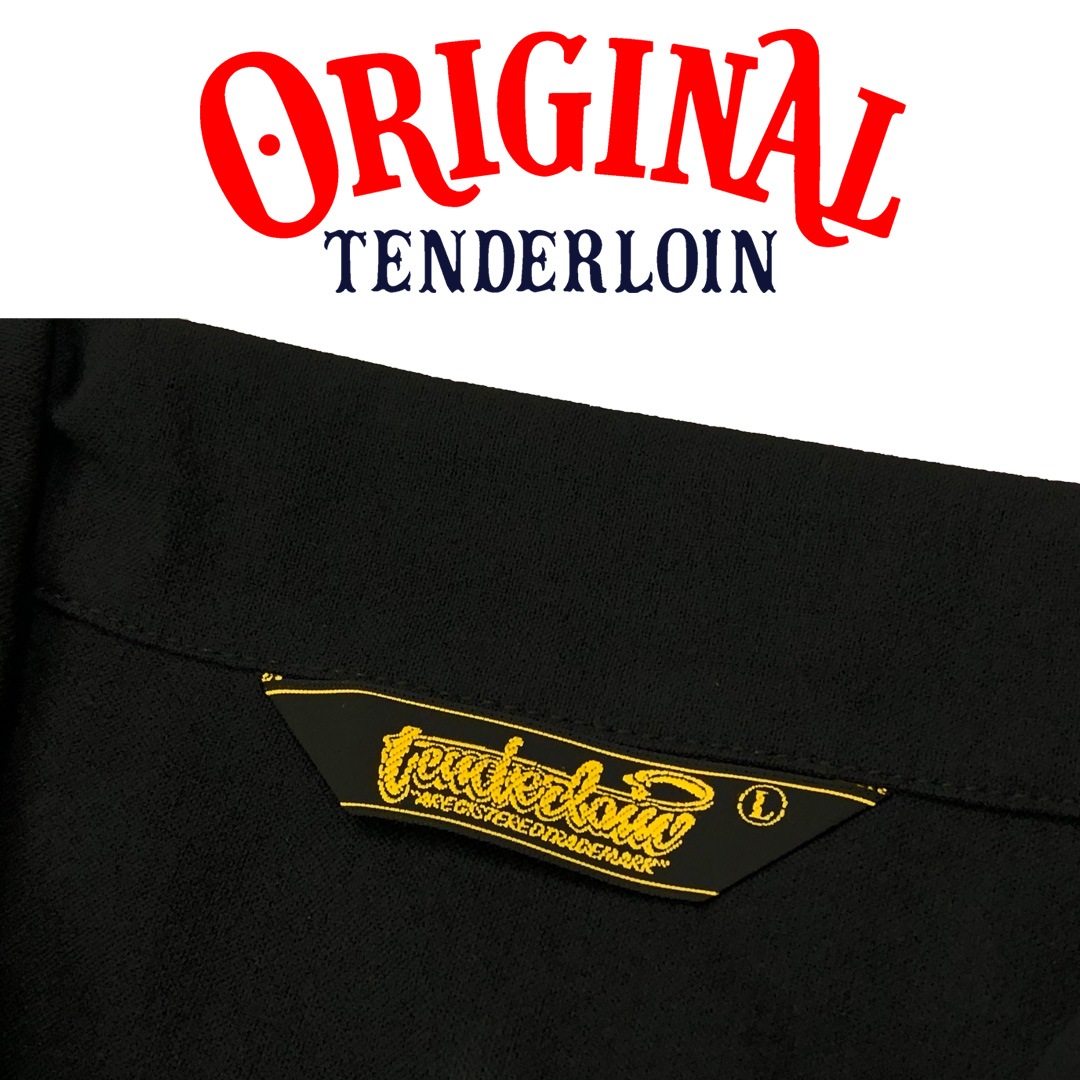 TENDERLOIN BOWLING SHIRTS BLACK RED EMBROIDERY