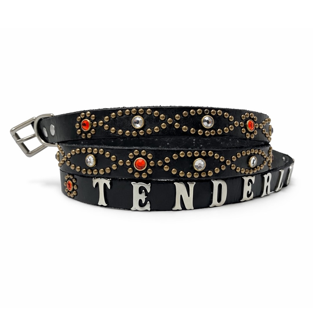 TENDERLOIN Super Narrow STUDS BELT BLACK RED STONE | OTHER
