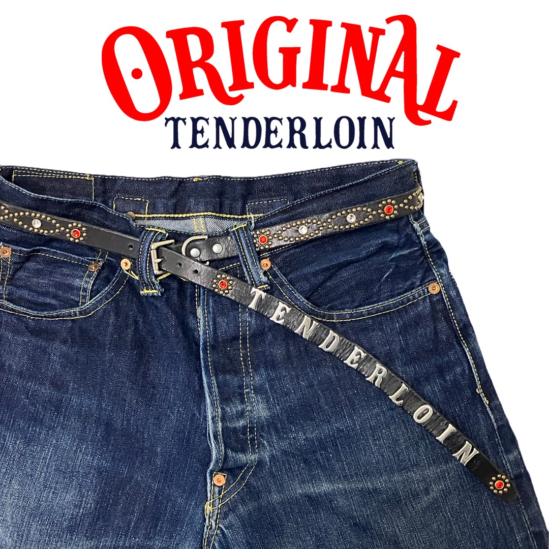 TENDERLOIN Super Narrow STUDS BELT BLACK RED STONE | OTHER