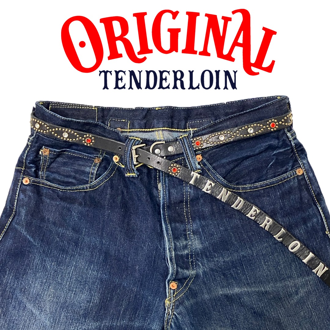 TENDERLOIN Super Narrow STUDS BELT BLACK RED STONE | OTHER