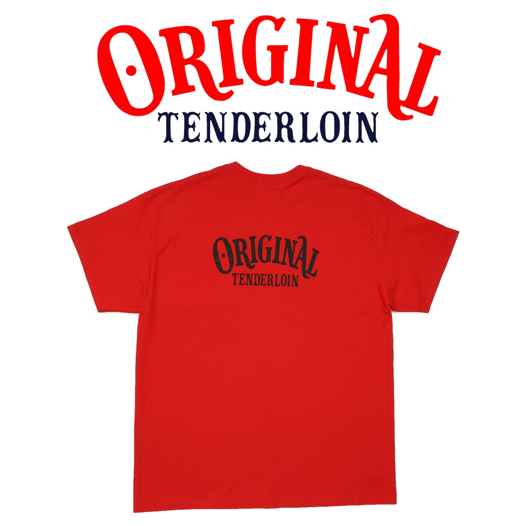 TENDERLOIN LOGO POCKET T-SHIRTS 6.0oz  PREMIUM COTTON 100% RED