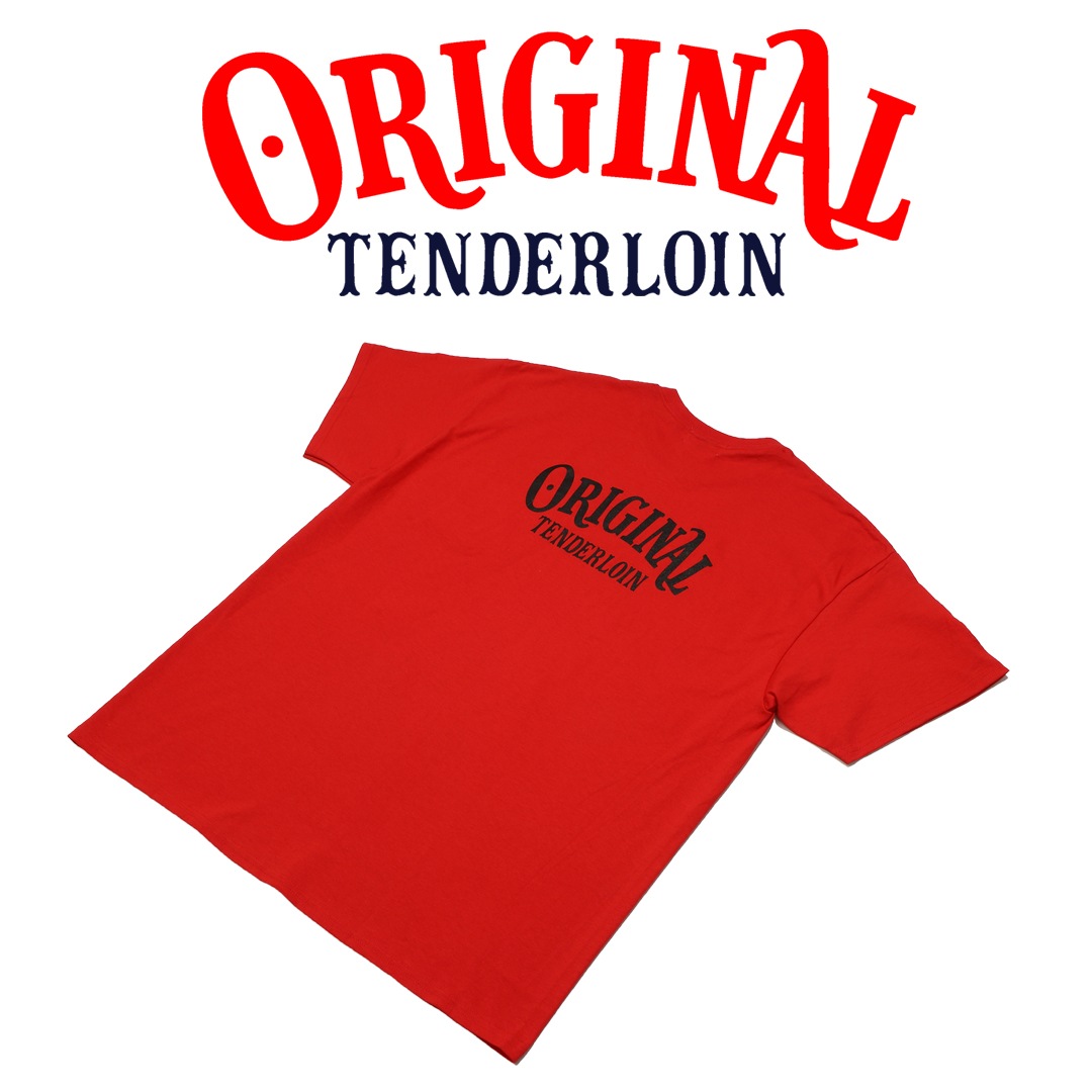 TENDERLOIN LOGO POCKET T-SHIRTS 6.0oz  PREMIUM COTTON 100% RED
