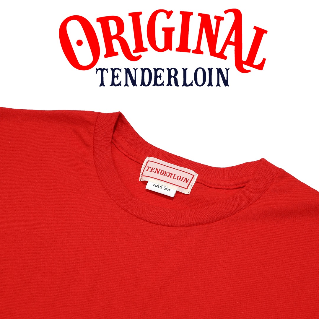 TENDERLOIN LOGO POCKET T-SHIRTS 6.0oz  PREMIUM COTTON 100% RED