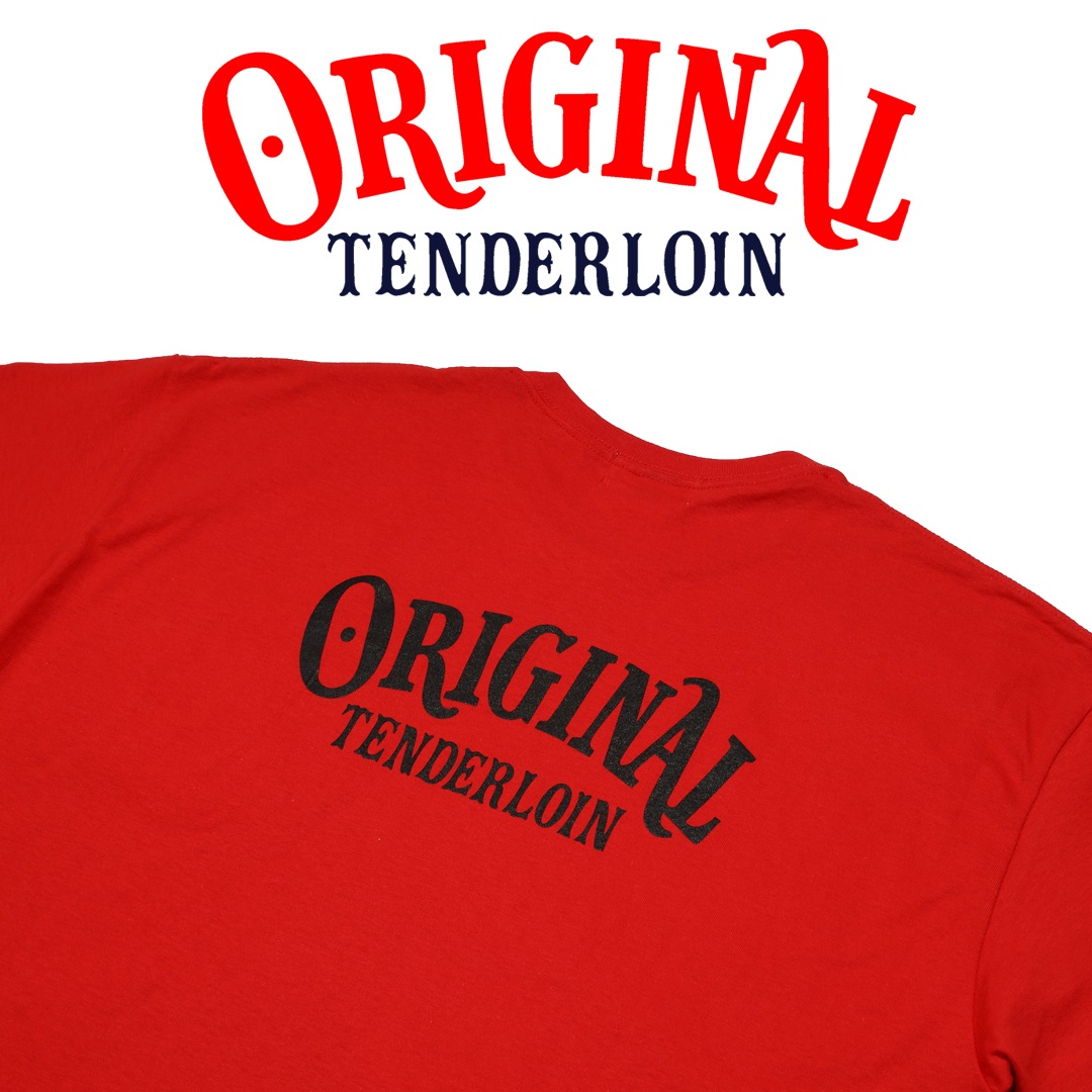 TENDERLOIN LOGO POCKET T-SHIRTS 6.0oz  PREMIUM COTTON 100% RED