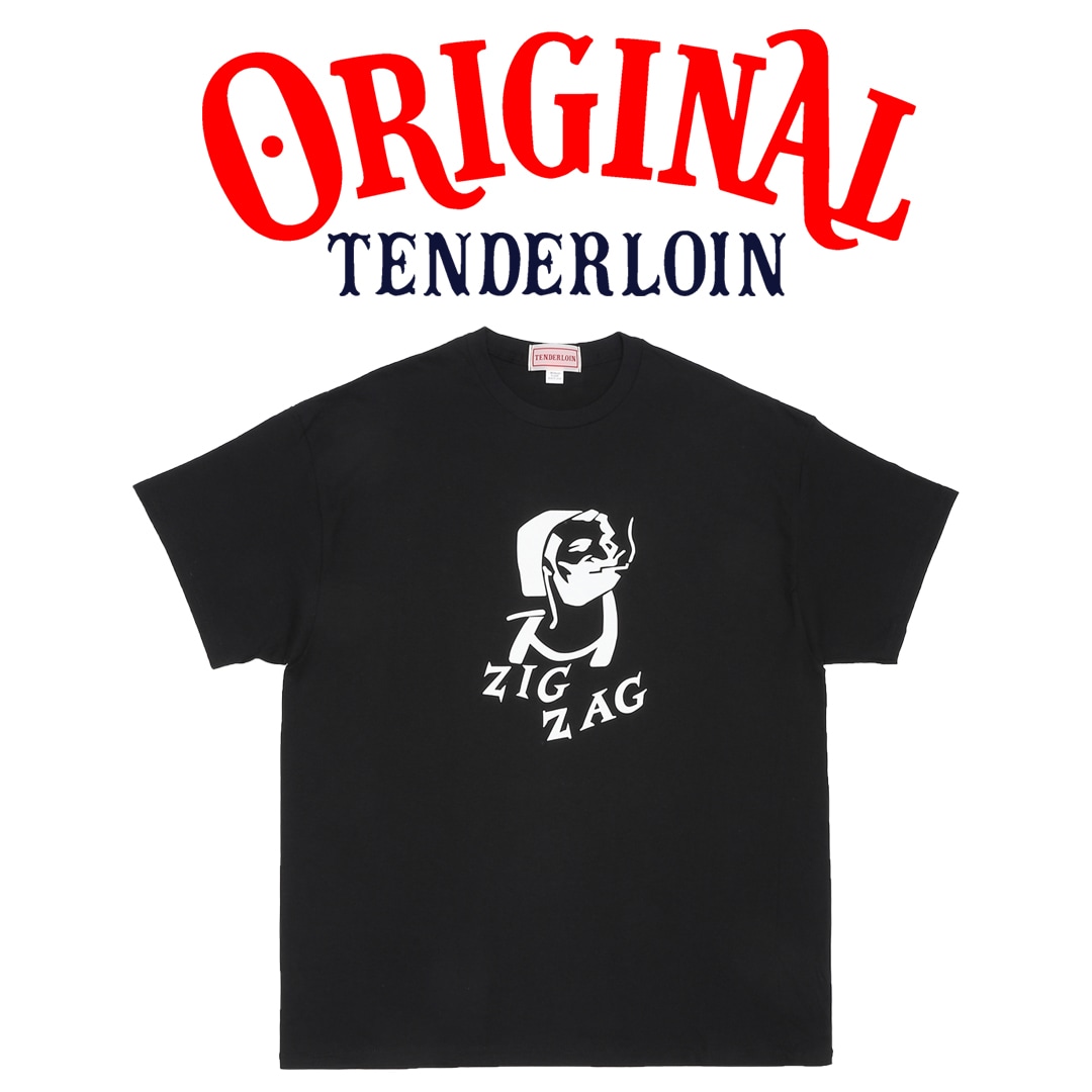 TENDERLOIN ZIGZAG T-SHIRTS 6.0oz PREMIUM COTTON 100% BLACK