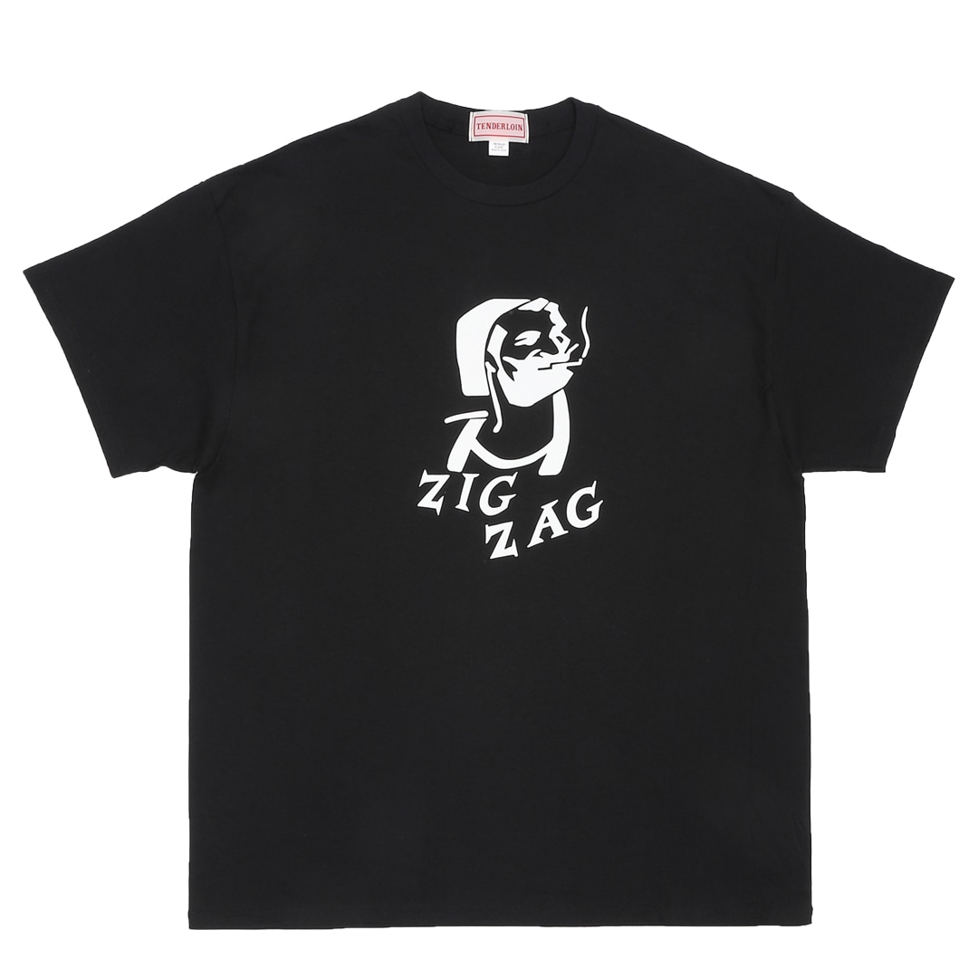 TENDERLOIN ブラック Tシャツ TENDERLOIN ZIGZAG T-SHIRTS 6.0oz PREMIUM COTTON 100% BLACK