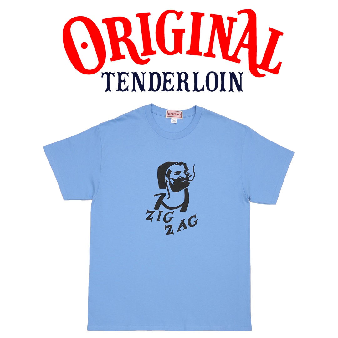 TENDERLOIN ZIGZAG T-SHIRTS 6.0oz PREMIUM COTTON 100% SAX | T
