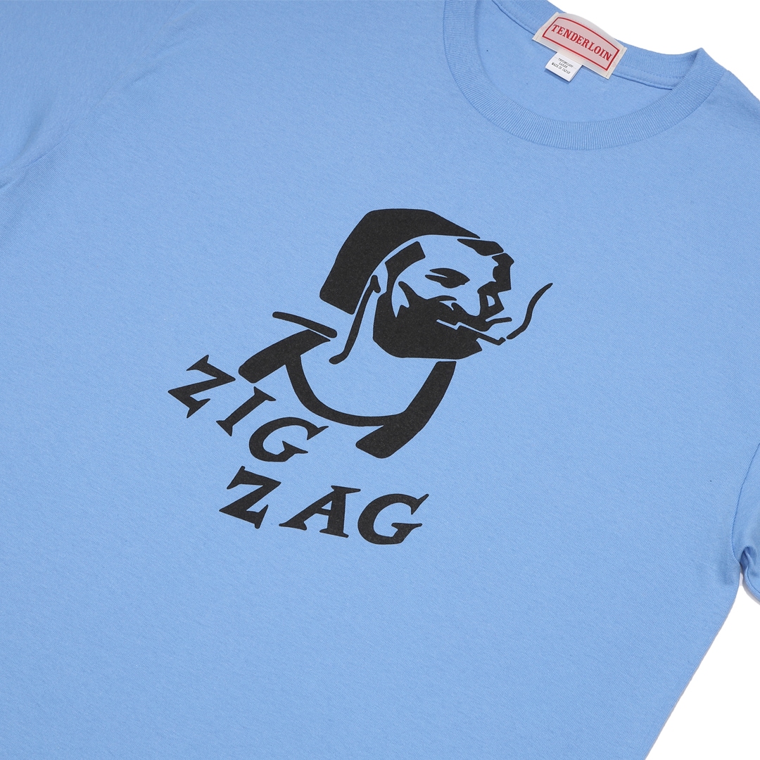 テンダーロイン TENDERLOIN ZIGZAG T-SHIRTS 6.0oz PREMIUM COTTON 100% SAX | T