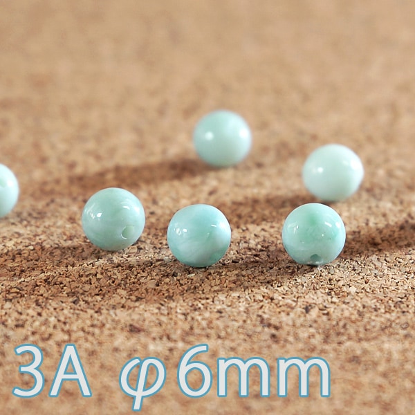 ラリマー 3A級 φ6mm　バラ売り(天然石ビーズ)