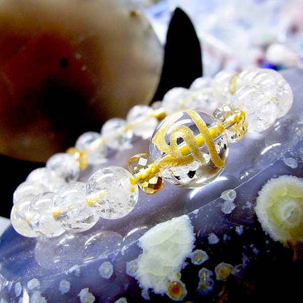 【ブラフマンブレス】高級カットシトリン×クラック水晶