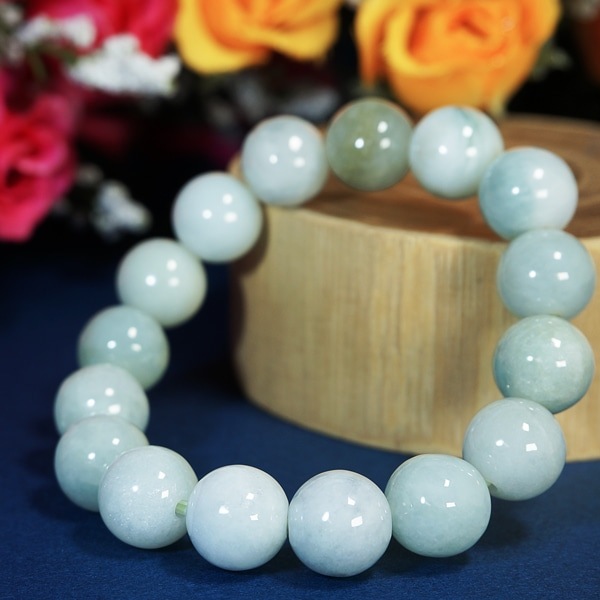 ミャンマー産本翡翠(ヒスイ)丸玉φ12mmブレスレット