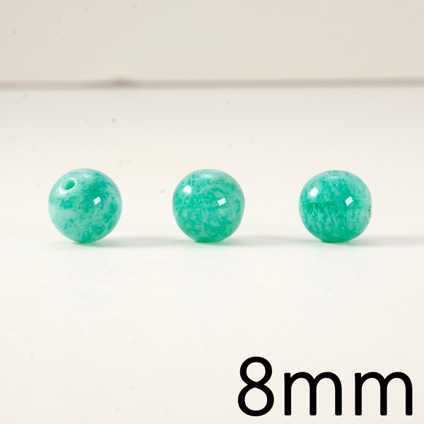 ばら売り★3A級 ブラジル産 天然アマゾナイト8mm 丸珠