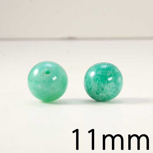 ばら売り★3A級 ブラジル産 天然アマゾナイト11mm 丸珠