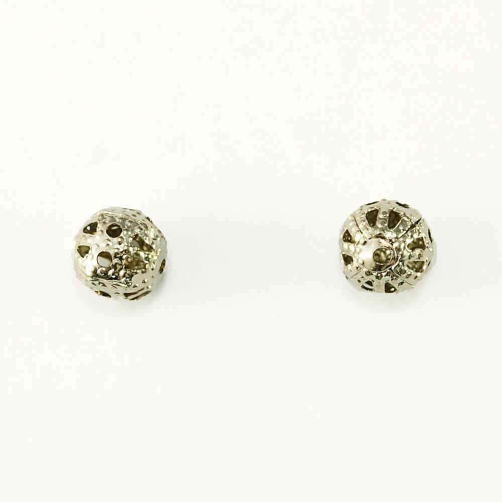 メタルビーズスカシ φ6mm 20点入り シルバー 真鍮 素材 アクセサリーパーツ