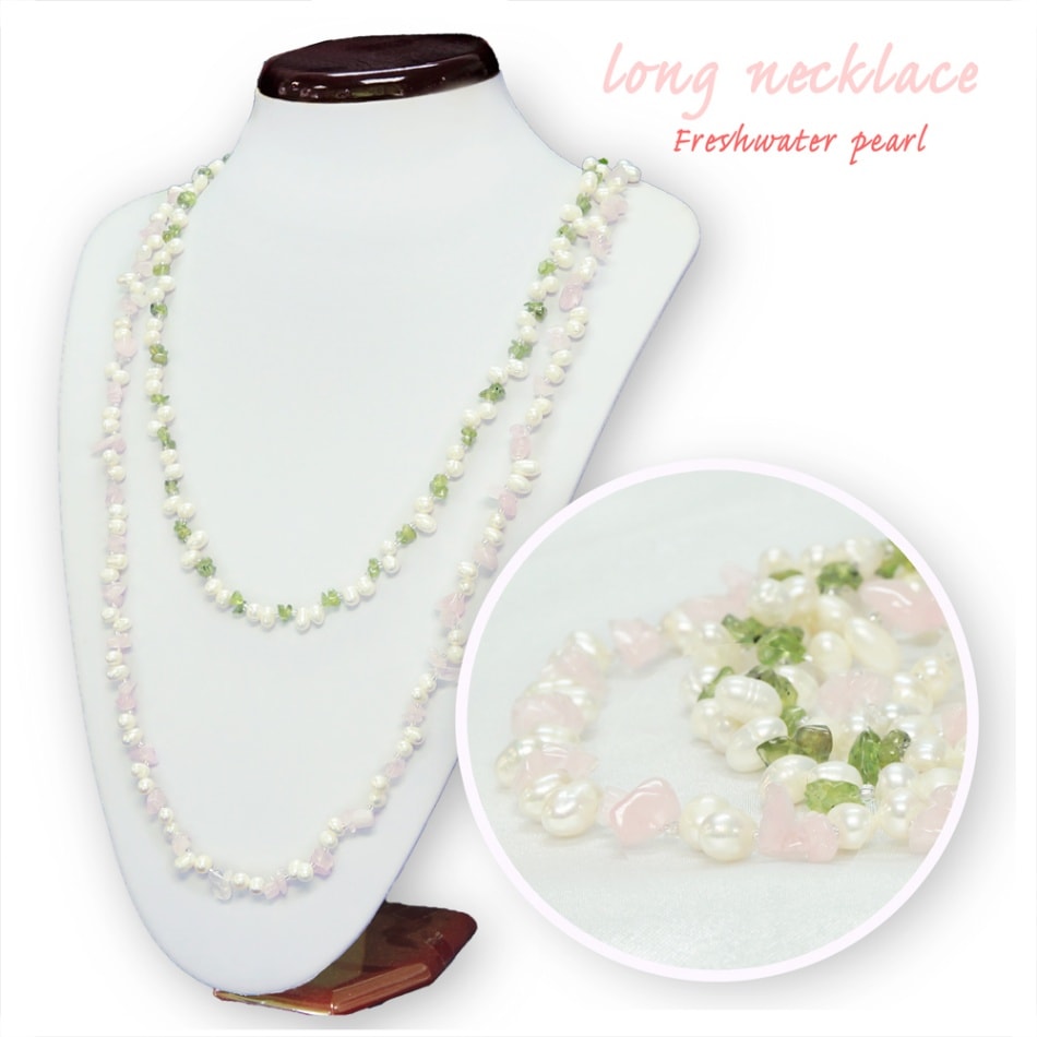 【各１点限り】 さざれ 淡水パール 二連セパレート ロングネックレス 全5タイプ パワーストーン アクセサリー 天然石