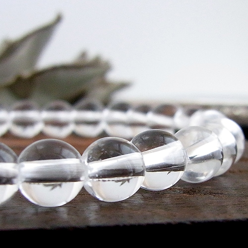 4月誕生石 2A級 純天然水晶 6mm ブレスレット