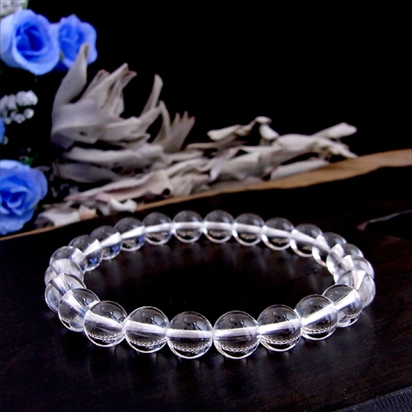 4月誕生石 2A級 純天然水晶 8mm ブレスレット