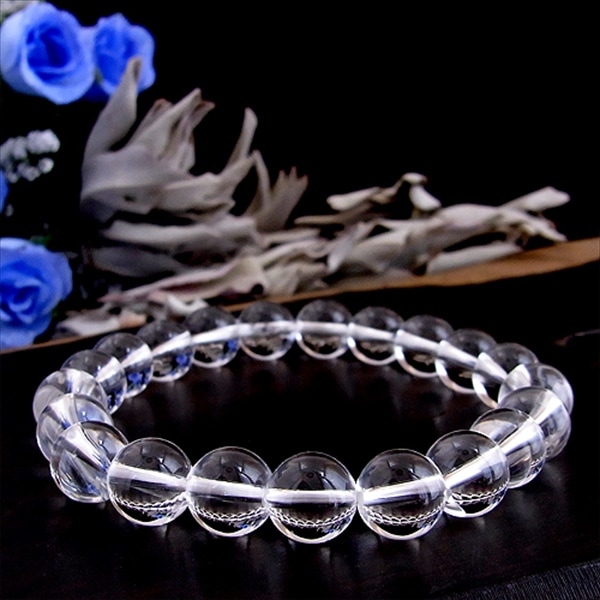 4月誕生石 2A級 純天然水晶 10mm ブレスレット