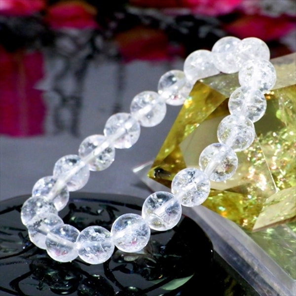 願いが叶う？！クラック水晶(10mm)ブレスレット