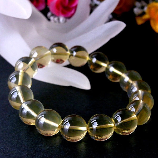 ☆復活・実り・収穫☆ 天然 レモンクォーツ (φ12mm) ブレスレット