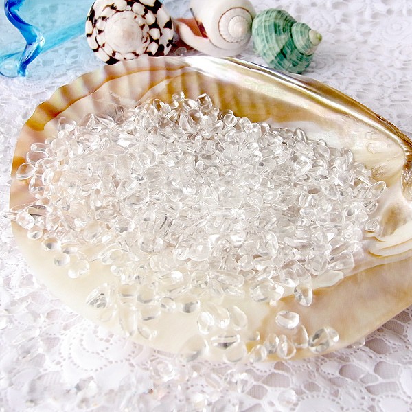 天然石パワーストーン専用浄化セット★貝皿×さざれ水晶(100ｇ)