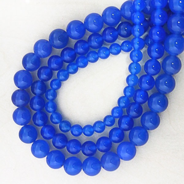 ブルーメノウ 一連 (φ4mm-12mm) 連売り 素材 パーツ 丸玉