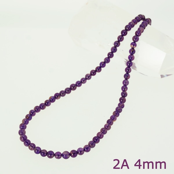 2月誕生石 高品質アメジスト(天然) 一連 (φ4mm-14mm) 連売り 素材 パーツ 丸玉