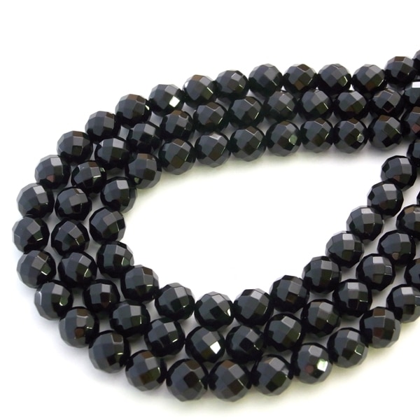 64面カットオニキス一連(φ3mm-14mm) 連売り 素材 パーツ