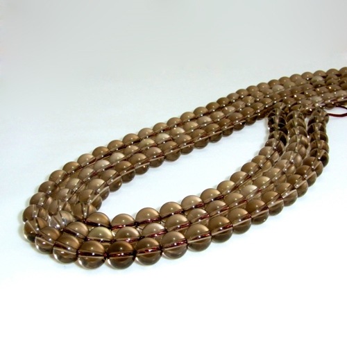 『癒しの神殿』 スモーキークオーツ （煙水晶） 一連 （φ4mm-φ12mm） 連売り 素材 パーツ 丸玉