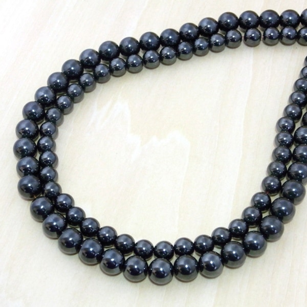 ヘマタイト 一連 （φ6mm-14mm） 連売り 素材 パーツ 丸玉