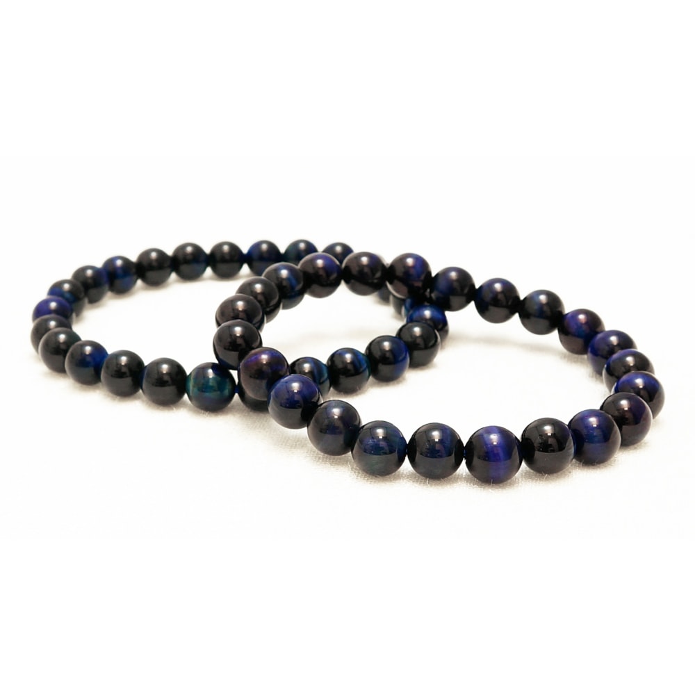 極上ネイビーブルータイガーアイ(紺、染色)(8mm)ブレスレット
