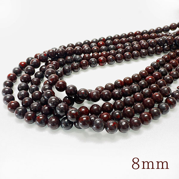 3月誕生石 ブラッドストーン(血石) 一連 連売り 素材 パーツ 丸玉